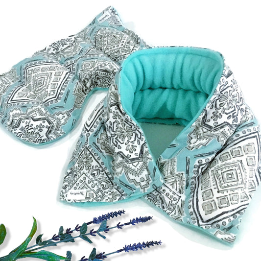 Hot Cold Neck Wrap and Extra Large Eye Pillow, Hot Flash Help plus Neck Tension, Sinus Pain